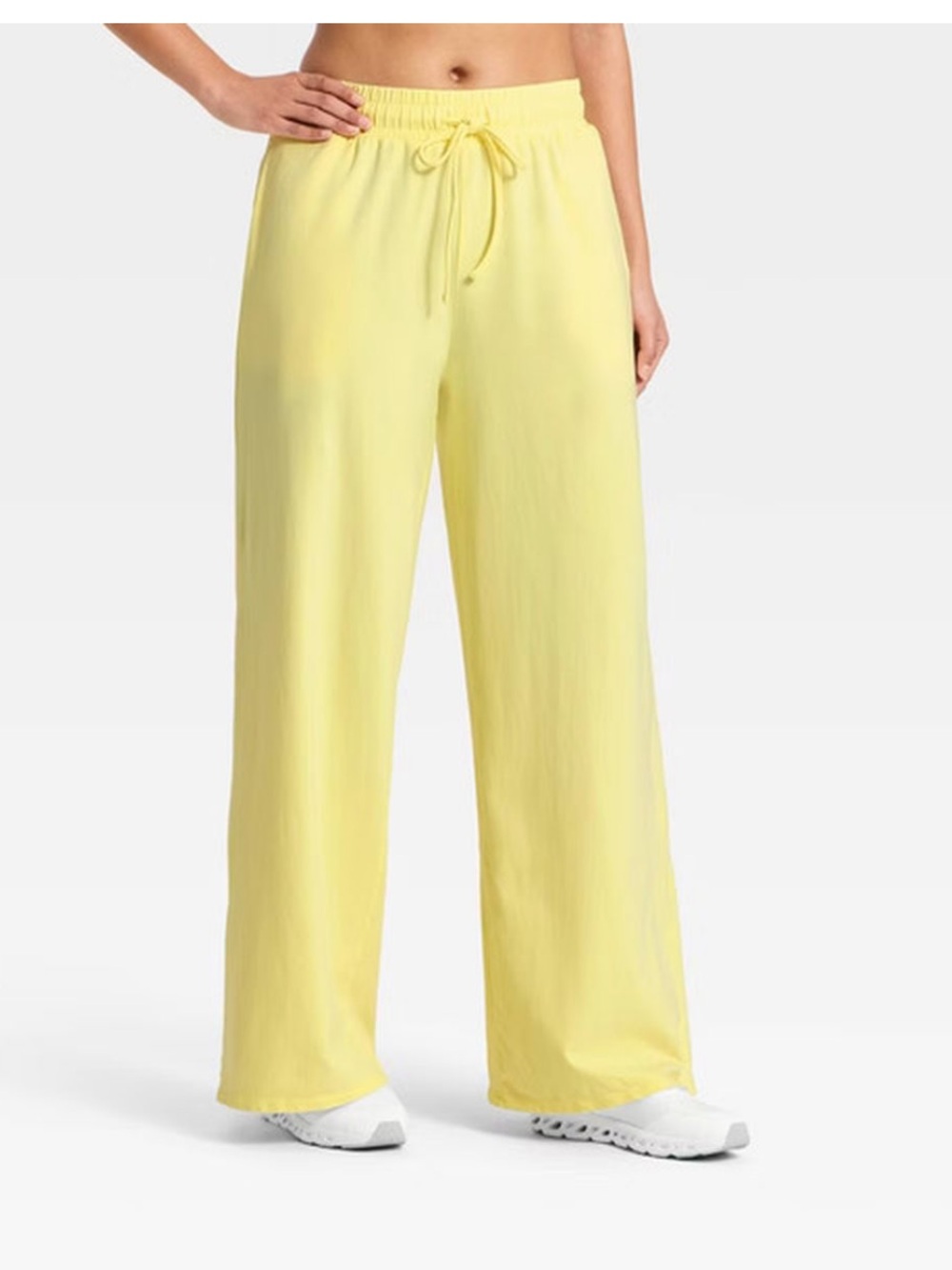 JoyLab Bright Yellow Cropped and wide leg pants ( large set ) - Picture 2 of 2